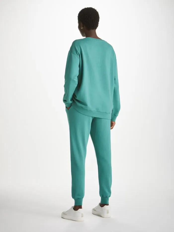 Derek Rose Casual Pants Women Sweatpants Quinn Cotton Modal Stretch Teal