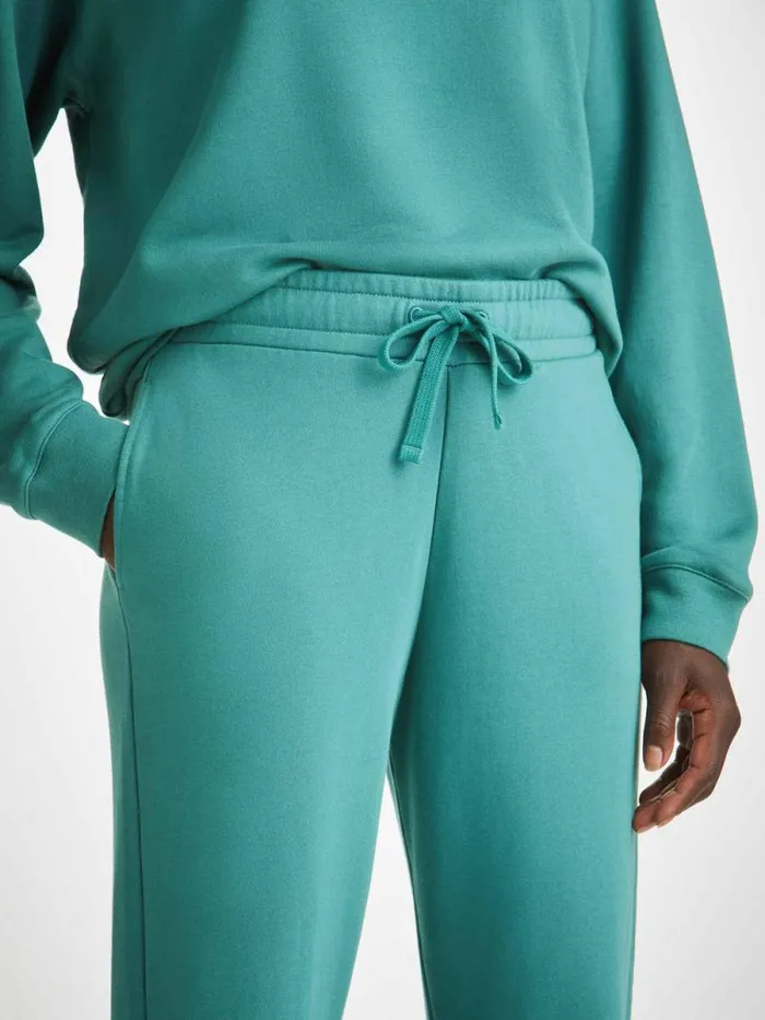 Derek Rose Casual Pants Women Sweatpants Quinn Cotton Modal Stretch Teal