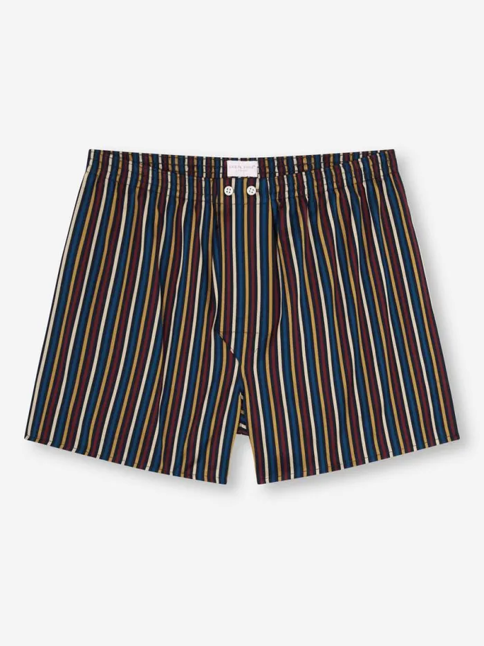 Derek Rose Classic Fit Boxer Shorts Men Classic Fit Boxers Wellington 57 Cotton Navy