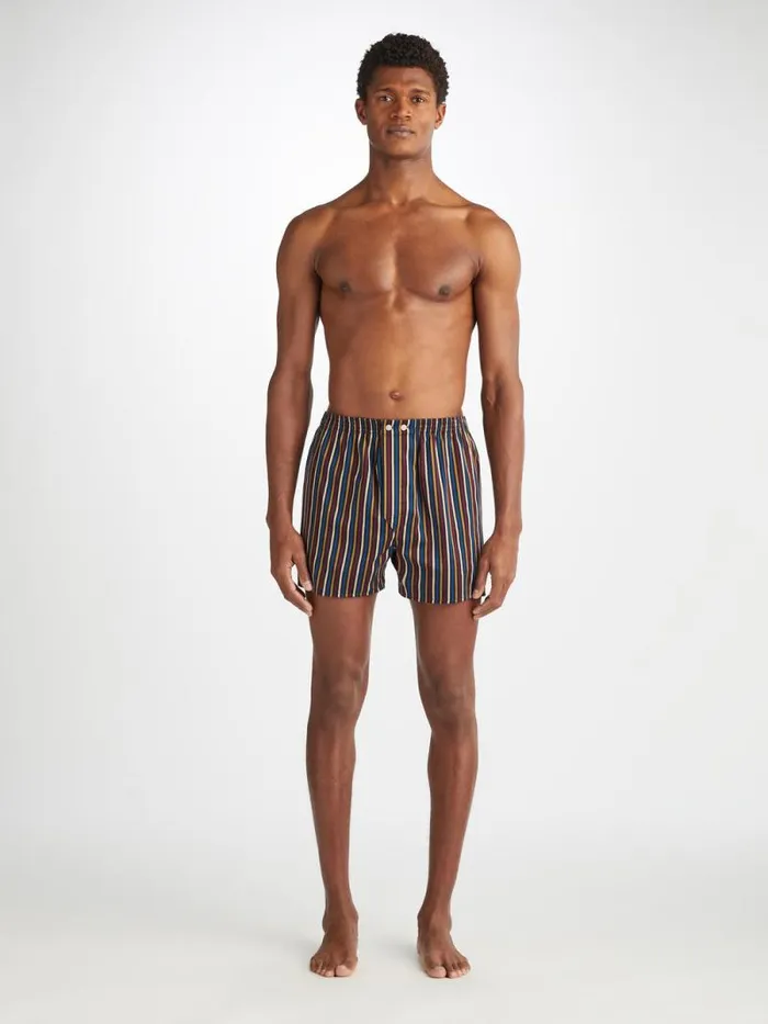 Derek Rose Classic Fit Boxer Shorts Men Classic Fit Boxers Wellington 57 Cotton Navy