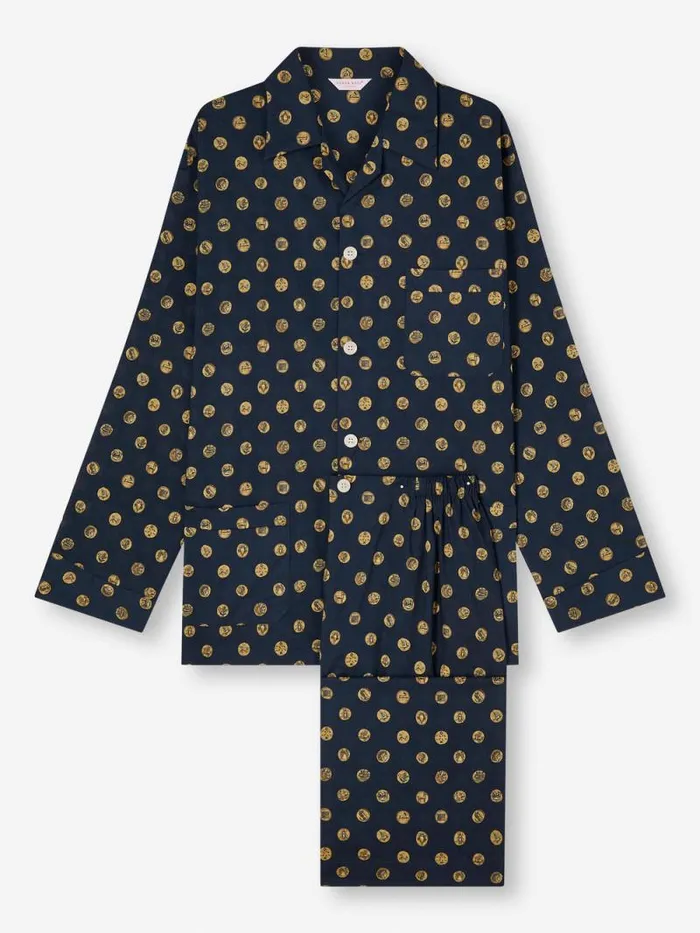 Derek Rose Classic Fit Pajamas Men Classic Fit Pajamas Ledbury 78 Cotton Batiste Navy