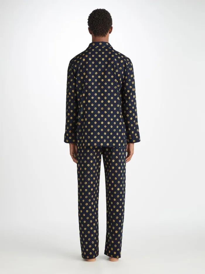 Derek Rose Classic Fit Pajamas Men Classic Fit Pajamas Ledbury 78 Cotton Batiste Navy