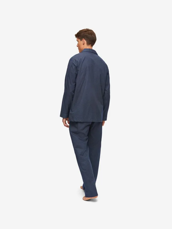 Derek Rose Classic Fit Pajamas Men Classic Fit Pajamas Plaza 21 Cotton Batiste Navy