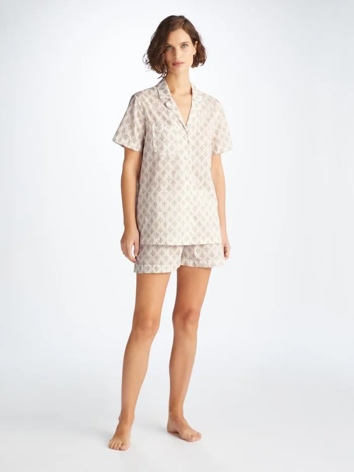 Derek Rose Cotton Pajamas Women Short Pajamas Nelson 101 Cotton Batiste White