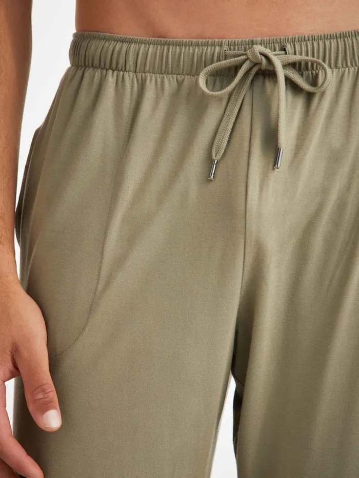 Derek Rose Lounge Pants Men Lounge Pants Basel Micro Modal Stretch Khaki