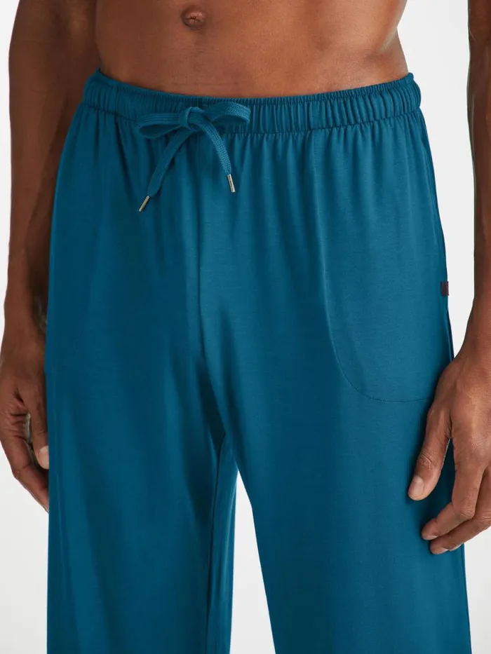 Derek Rose Lounge Pants Men Lounge Pants Basel Micro Modal Stretch Poseidon Blue