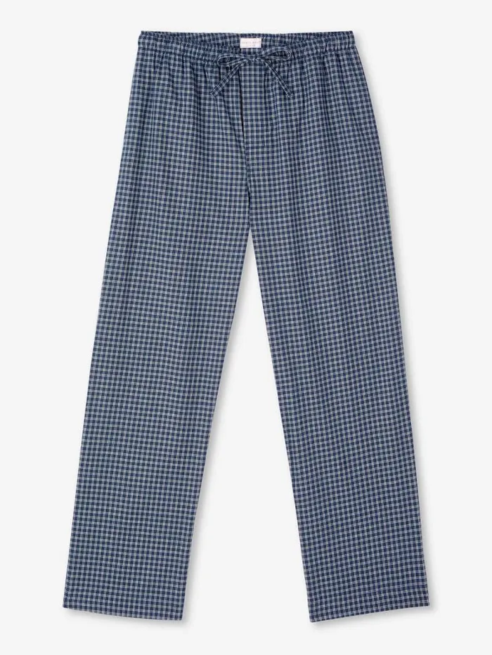 Derek Rose Lounge Pants Men Lounge Pants Braemar 32 Brushed Cotton Navy