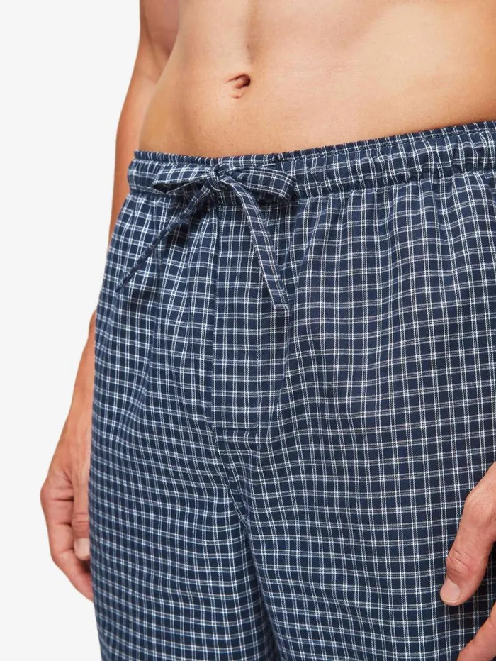 Derek Rose Lounge Pants Men Lounge Pants Braemar 32 Brushed Cotton Navy