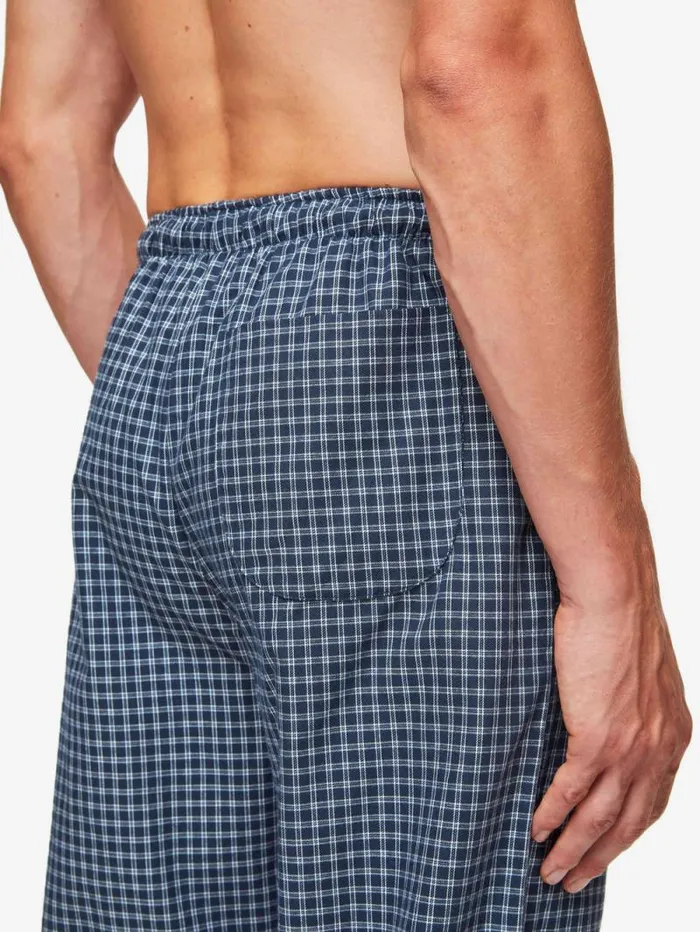 Derek Rose Lounge Pants Men Lounge Pants Braemar 32 Brushed Cotton Navy