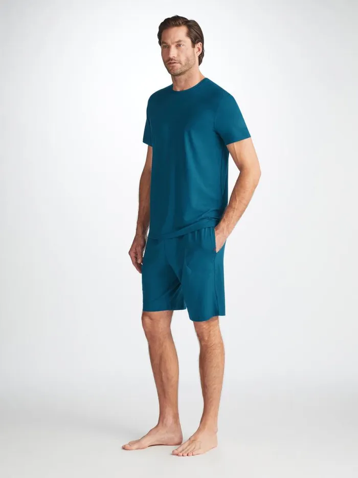 Derek Rose Lounge Shorts Men Lounge Shorts Basel Micro Modal Stretch Poseidon Blue Derek Rose Lounge Shorts Men Lounge Shorts Basel Micro Modal Stretch Poseidon Blue