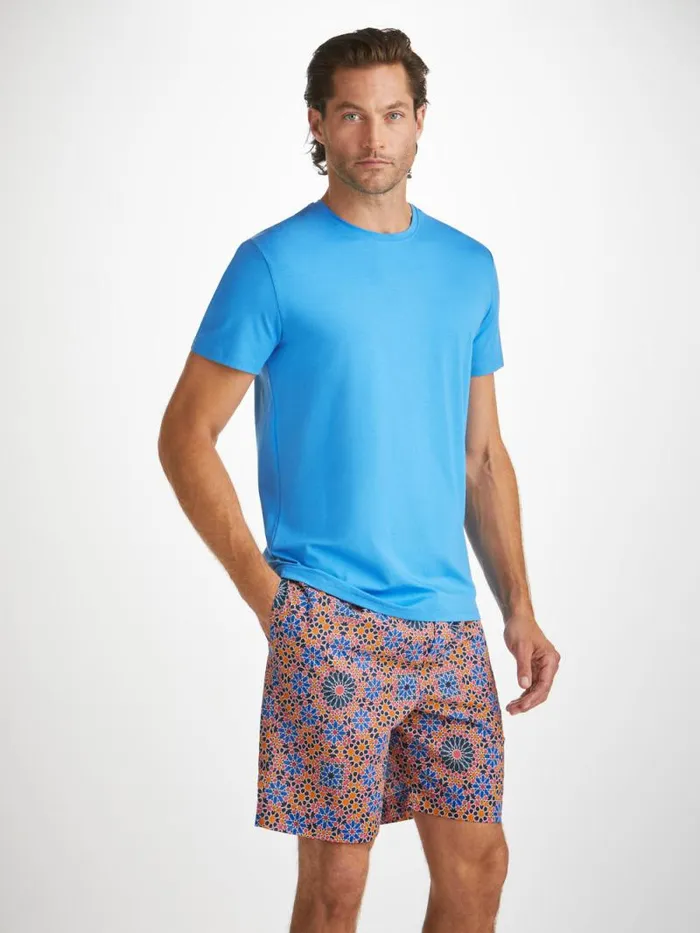 Derek Rose Lounge Shorts Men Lounge Shorts Ledbury 69 Cotton Batiste Multi