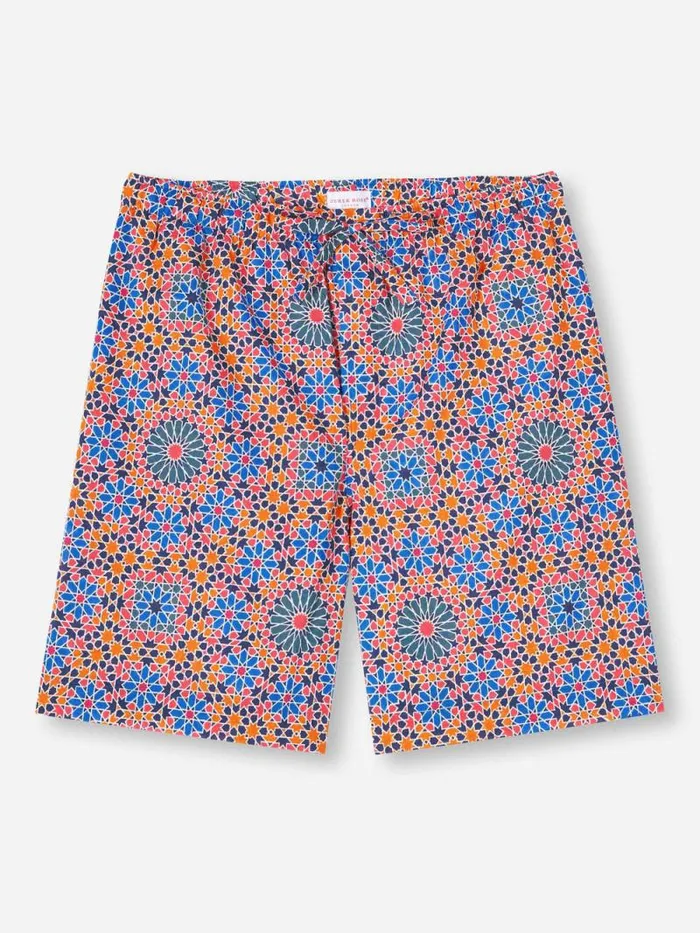 Derek Rose Lounge Shorts Men Lounge Shorts Ledbury 69 Cotton Batiste Multi