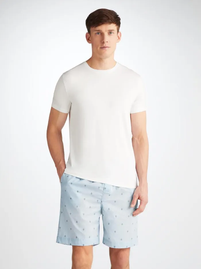 Derek Rose Lounge Shorts Men Lounge Shorts Nelson 100 Cotton Batiste Blue