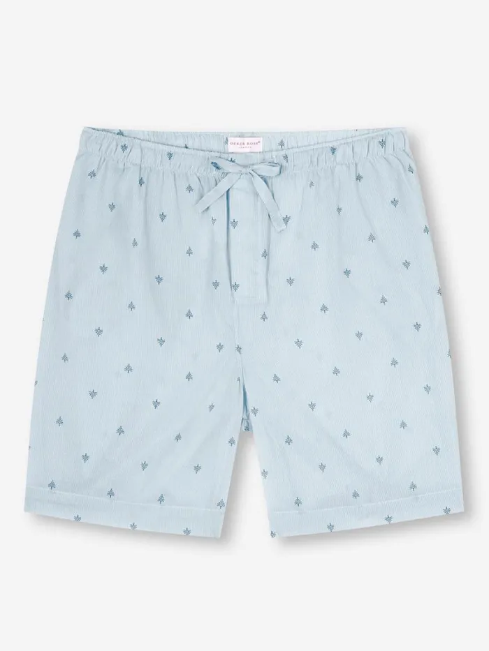 Derek Rose Lounge Shorts Men Lounge Shorts Nelson 100 Cotton Batiste Blue