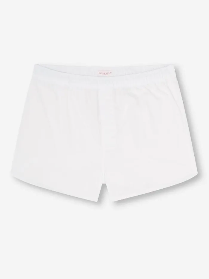 Derek Rose Modern Fit Boxer Shorts Men Modern Fit Boxers Savoy Cotton White