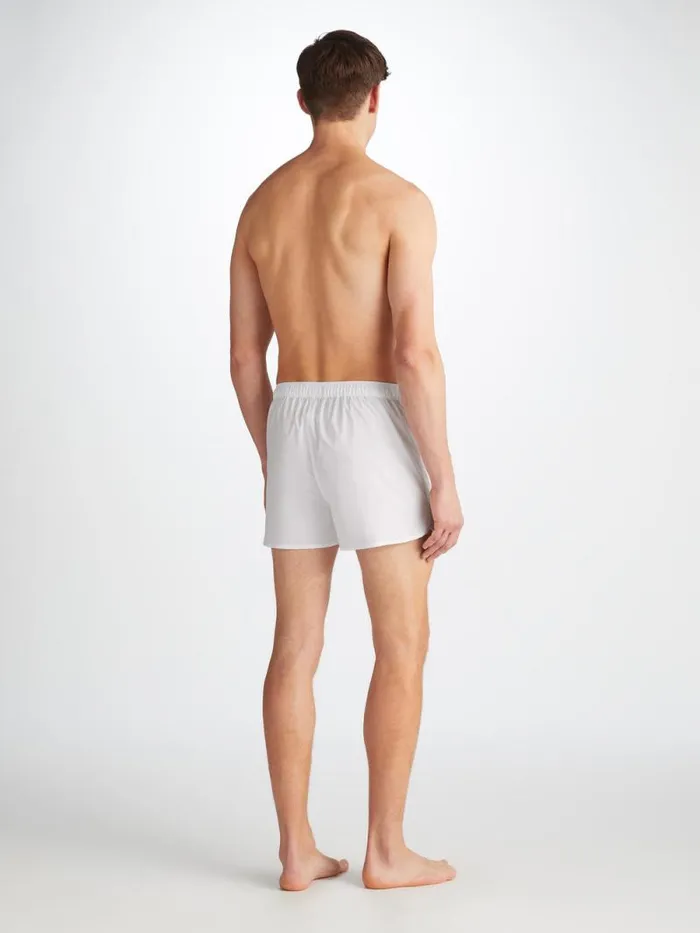 Derek Rose Modern Fit Boxer Shorts Men Modern Fit Boxers Savoy Cotton White