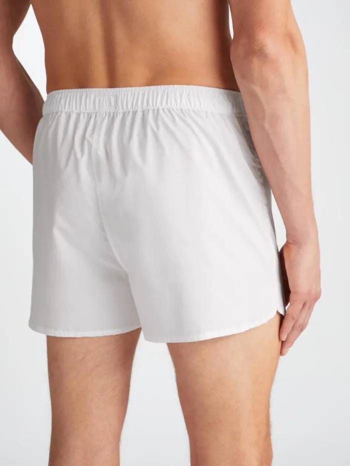Derek Rose Modern Fit Boxer Shorts Men Modern Fit Boxers Savoy Cotton White