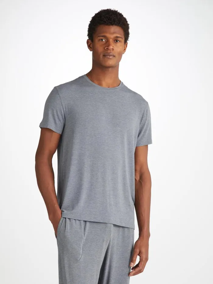 Derek Rose Short Sleeve TShirts Men TShirt Marlowe Micro Modal Stretch Charcoal Derek Rose Short Sleeve TShirts Men TShirt Marlowe Micro Modal Stretch Charcoal