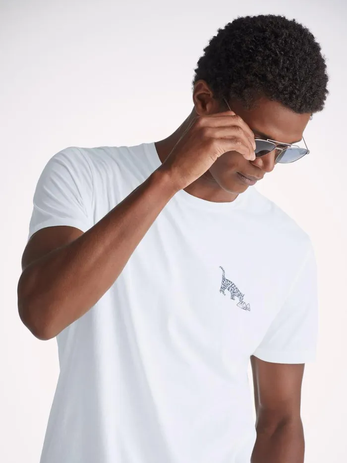Derek Rose Short Sleeve TShirts Men TShirt Ripley 16 Pima Cotton White