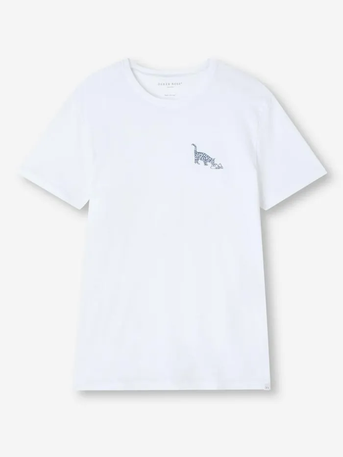 Derek Rose Short Sleeve TShirts Men TShirt Ripley 16 Pima Cotton White