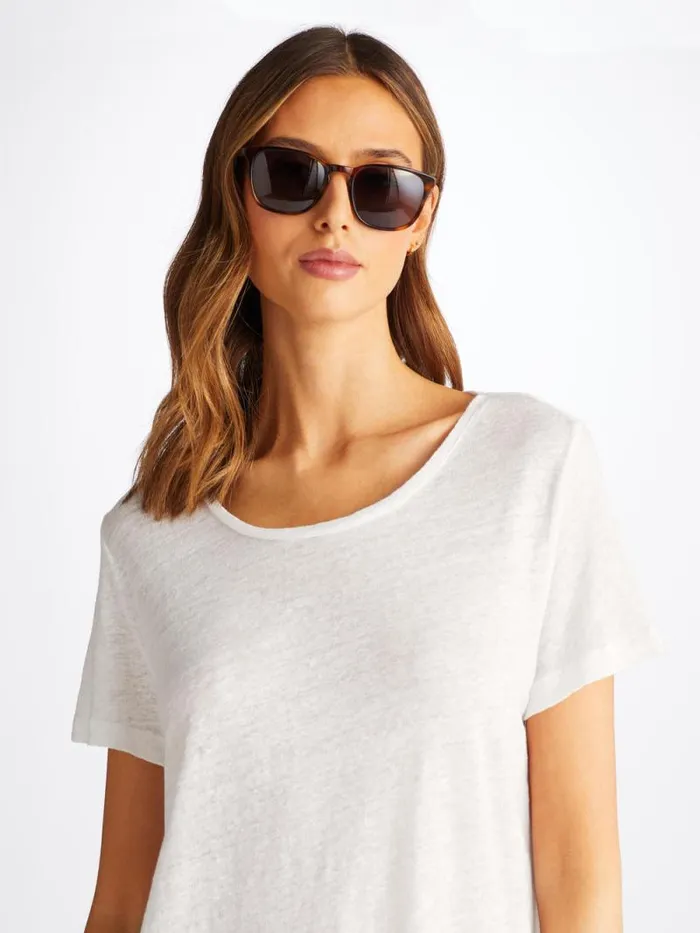 Derek Rose Short Sleeve TShirts Women TShirt Jordan Linen White