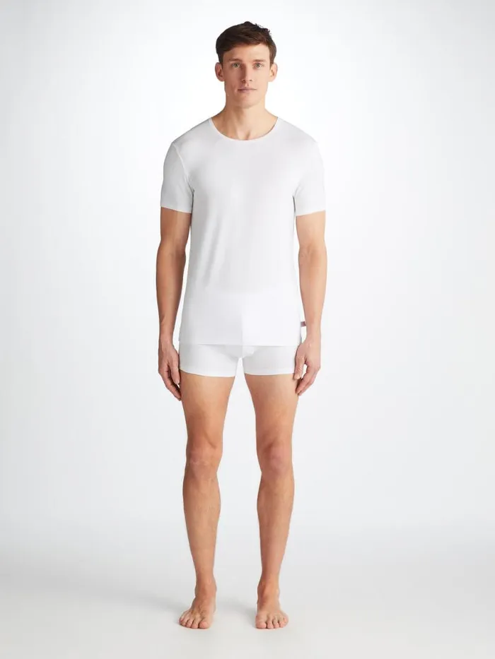 Derek Rose Underwear TShirts Men Underwear TShirt Alex Micro Modal Stretch White