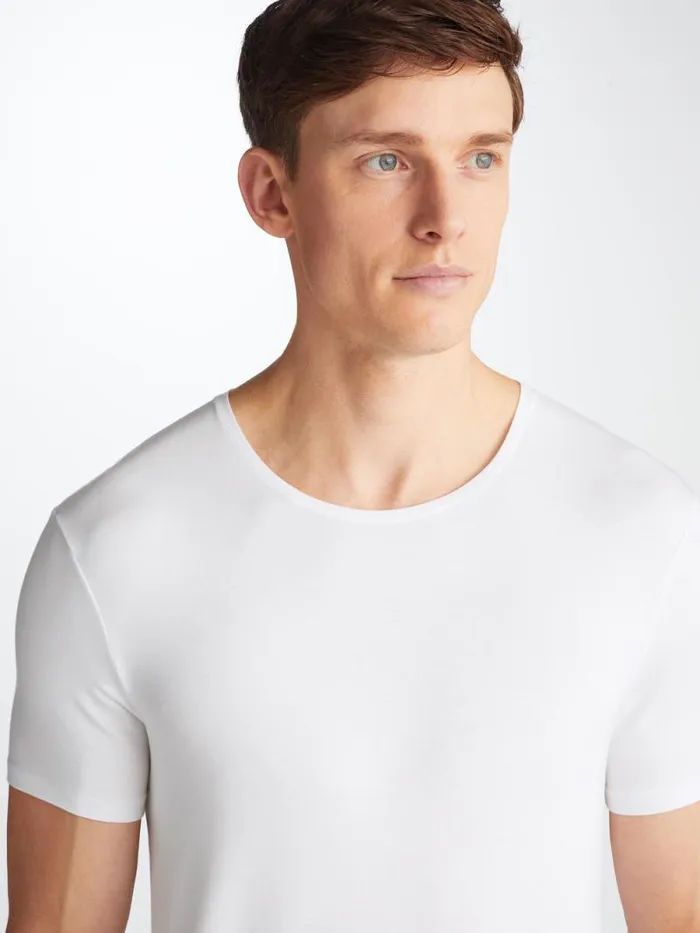 Derek Rose Underwear TShirts Men Underwear TShirt Alex Micro Modal Stretch White