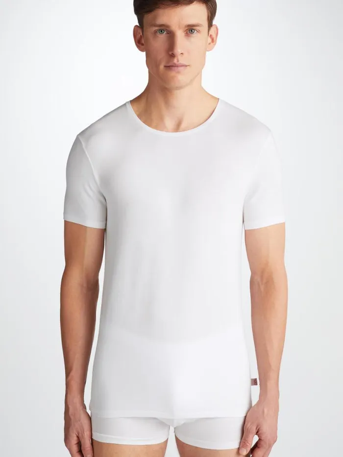Derek Rose Underwear TShirts Men Underwear TShirt Alex Micro Modal Stretch White