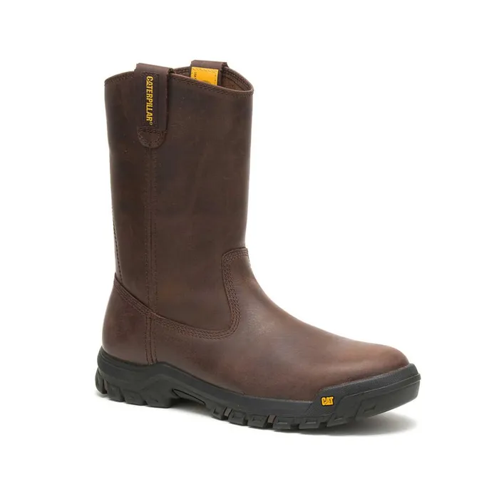 Drawbar PullOn Work Boot Summer Brown Men Cat Footwear Boots