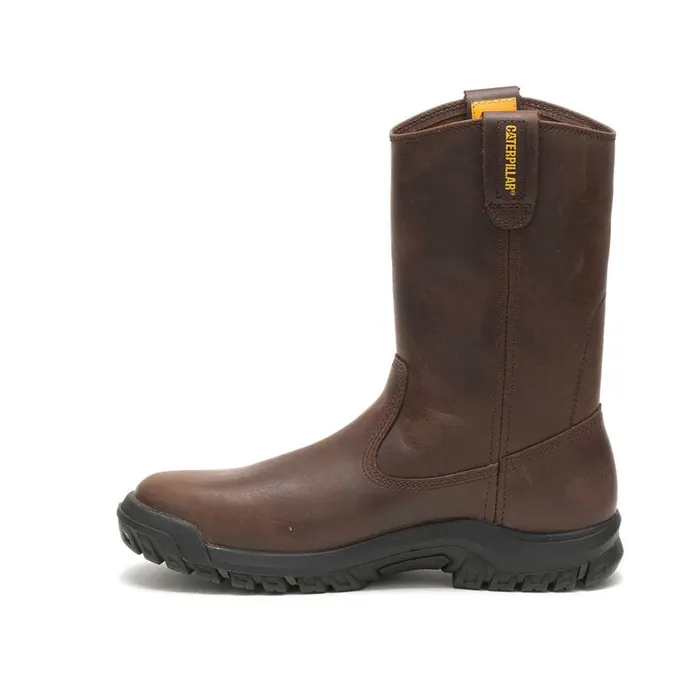 Drawbar PullOn Work Boot Summer Brown Men Cat Footwear Boots