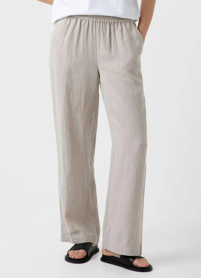 Drawstring Wide Leg Trouser Light Sand Women SUNSPEL Pants