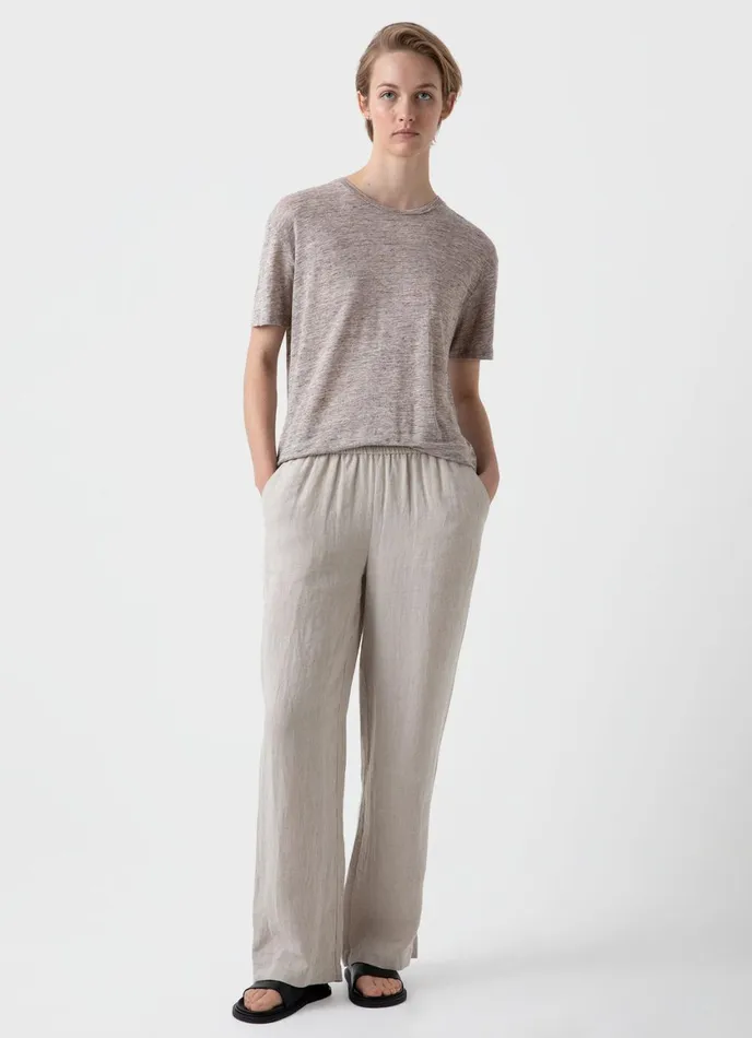 Drawstring Wide Leg Trouser Light Sand Women SUNSPEL Pants