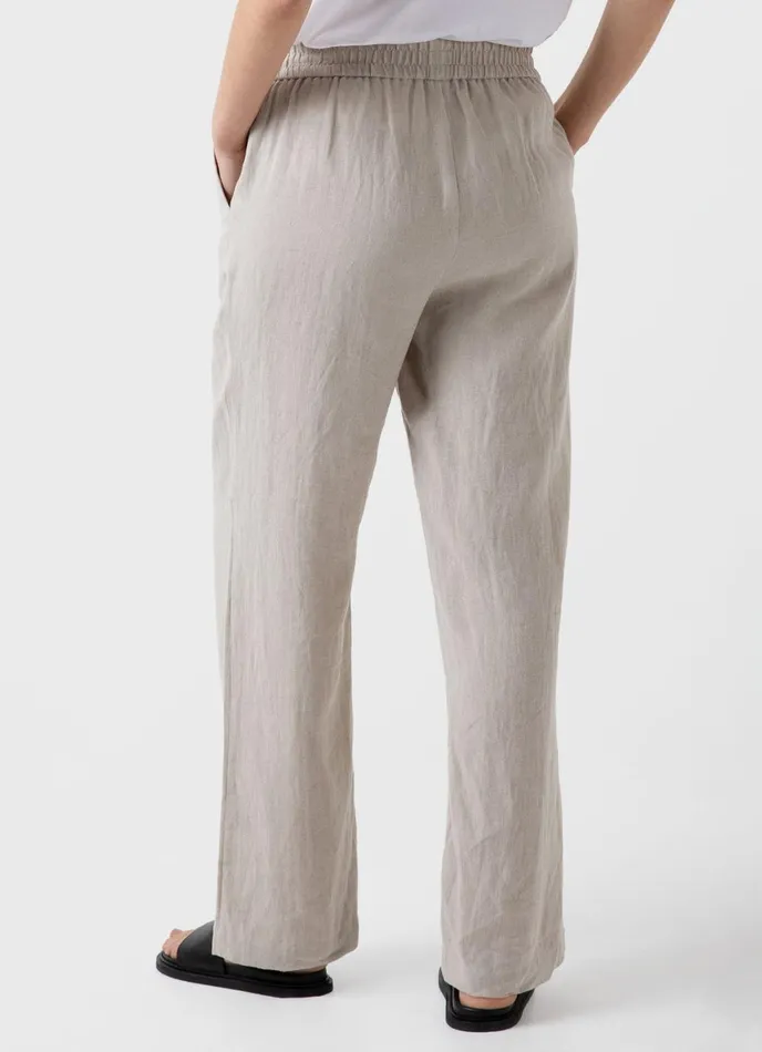 Drawstring Wide Leg Trouser Light Sand Women SUNSPEL Pants