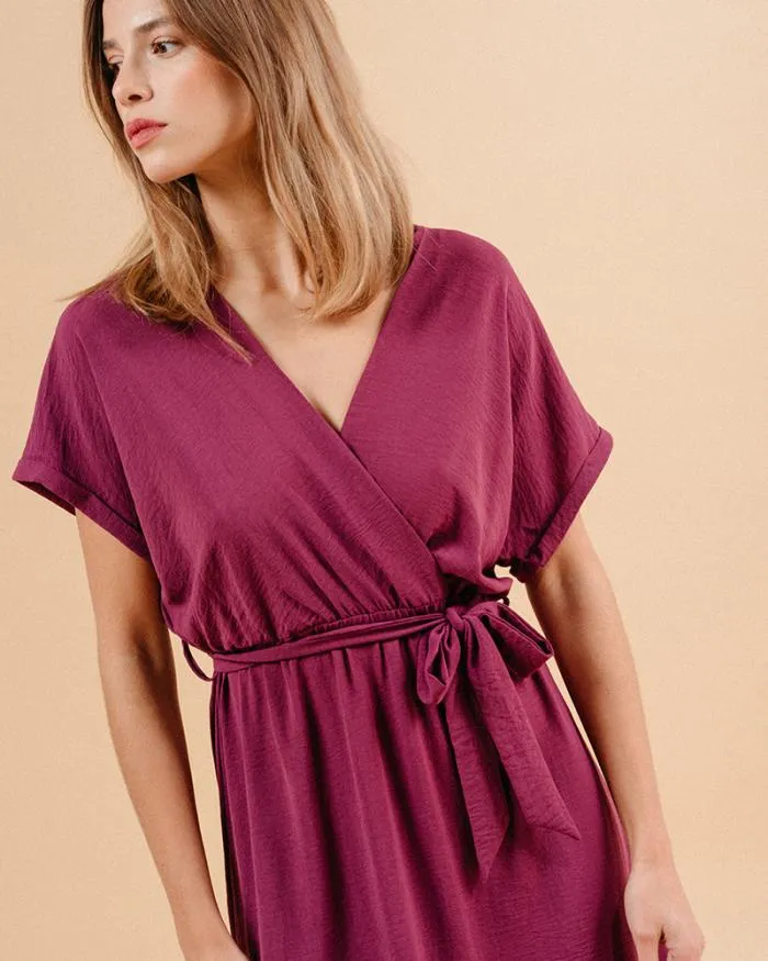 DRESS AUBERGINE MAUD Shop Grace and Mila Long Dresses
