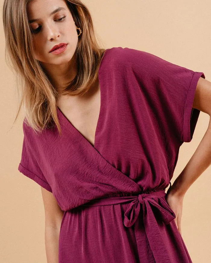DRESS AUBERGINE MAUD Shop Grace and Mila Long Dresses