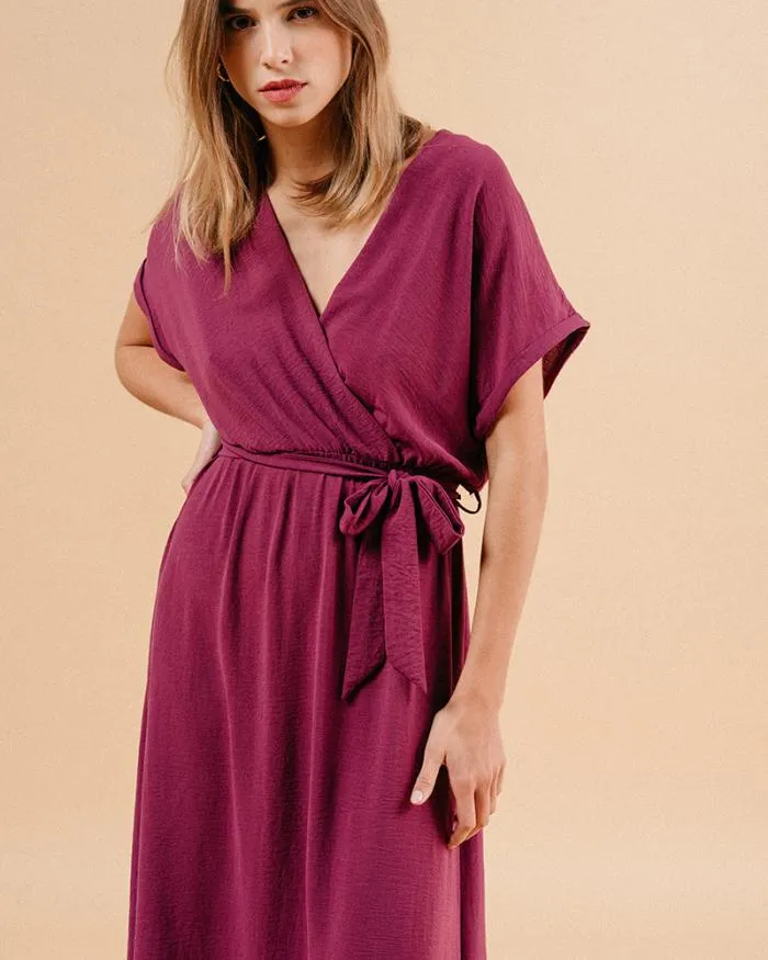 DRESS AUBERGINE MAUD Shop Grace and Mila Long Dresses