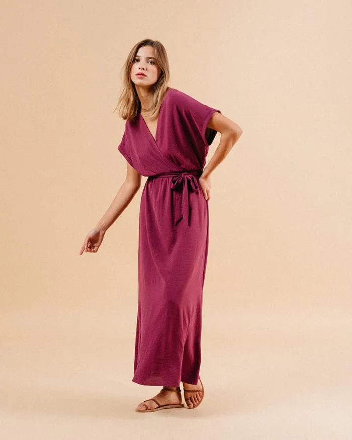 DRESS AUBERGINE MAUD Shop Grace and Mila Long Dresses