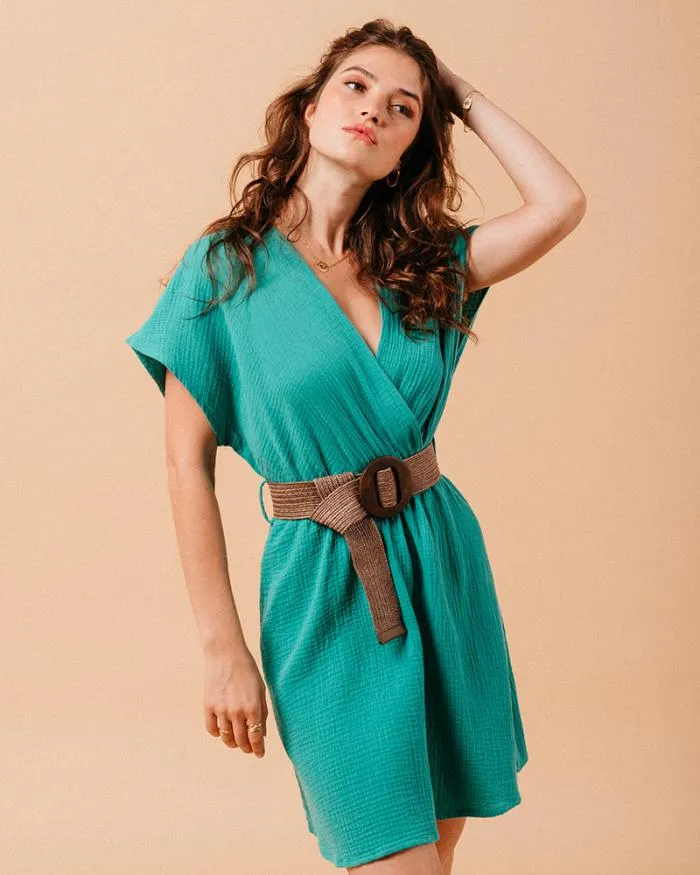 DRESS VERT MYRTILLE Shop Grace and Mila Short Dresses