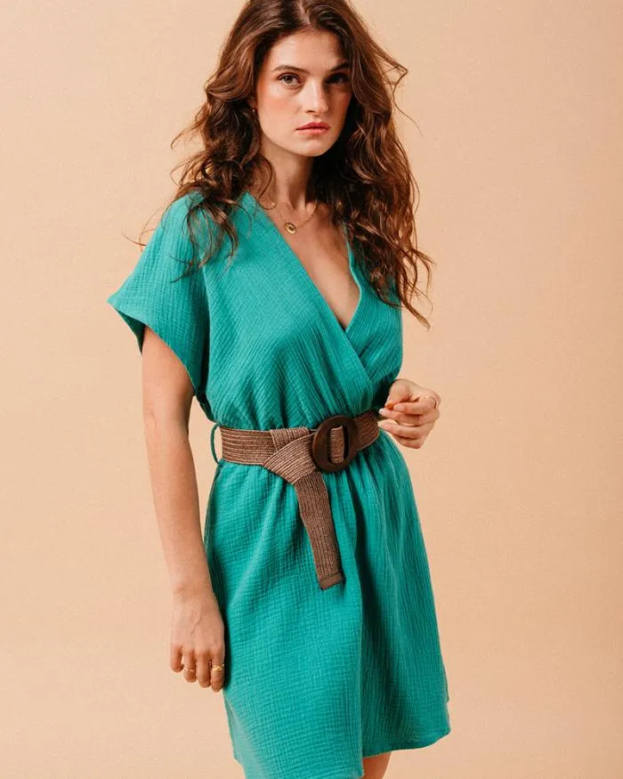 DRESS VERT MYRTILLE Shop Grace and Mila Short Dresses