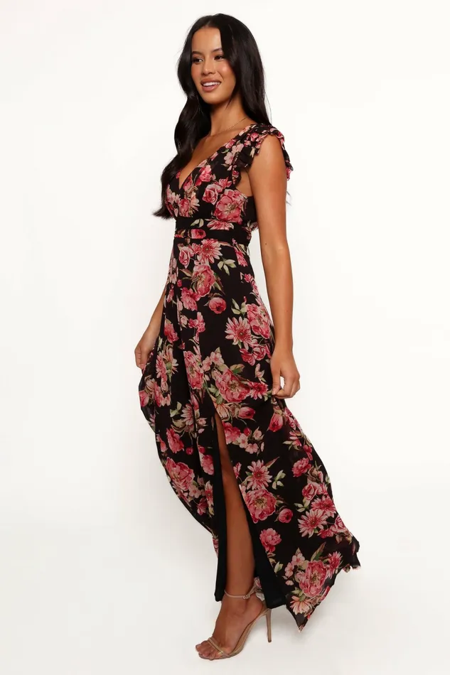 Dresses Aldo Maxi Dress Black Floral Petal and Pup Women