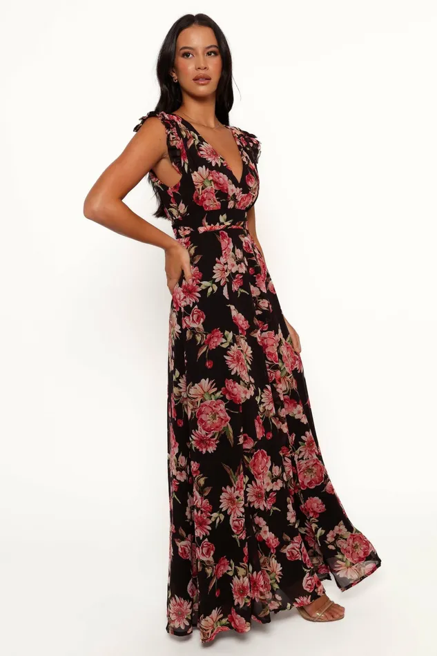 Dresses Aldo Maxi Dress Black Floral Petal and Pup Women