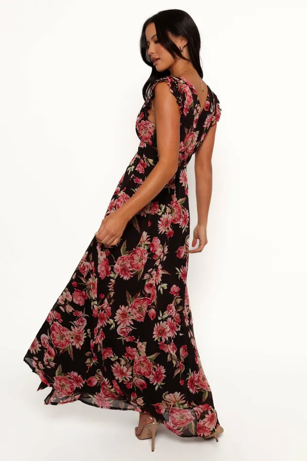 Dresses Aldo Maxi Dress Black Floral Petal and Pup Women