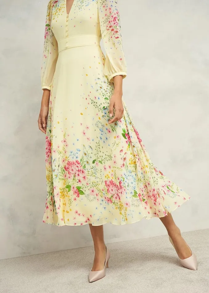 Dresses and Jumpsuits Women HOBBS Emma Silk Dress Yellow Multi