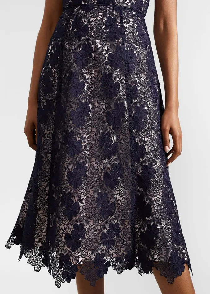Dresses and Jumpsuits Women HOBBS Hannah Lace Dress Navy Pale Pink