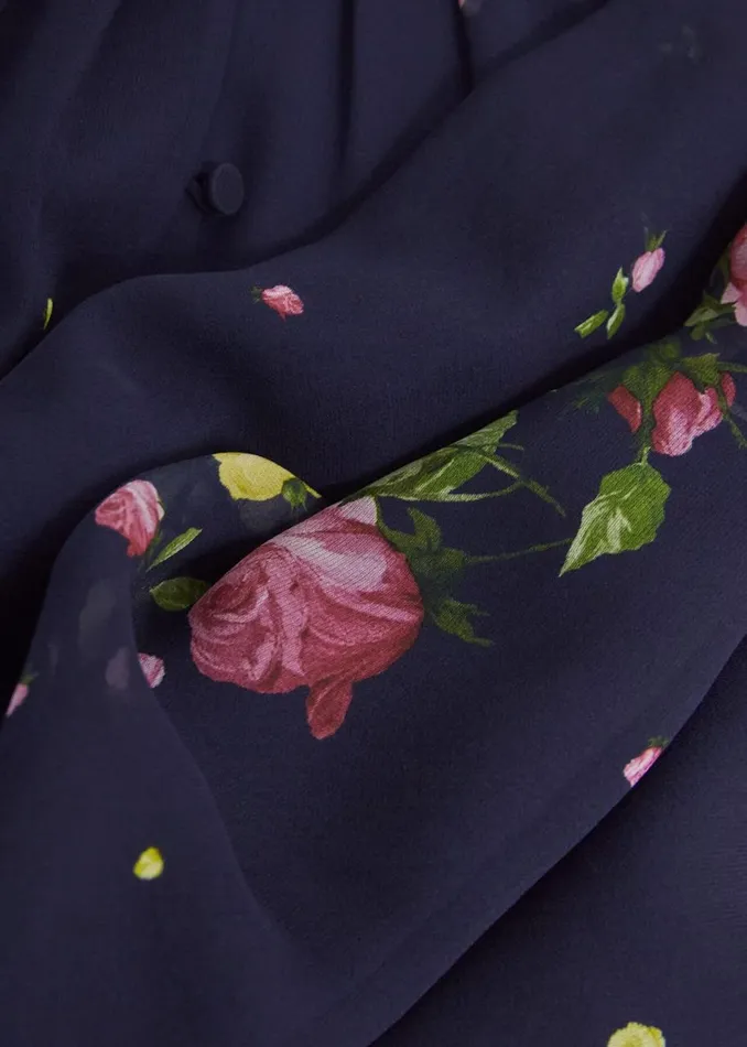 Dresses and Jumpsuits Women HOBBS Petite Eva Floral Silk Dress Navy Multi