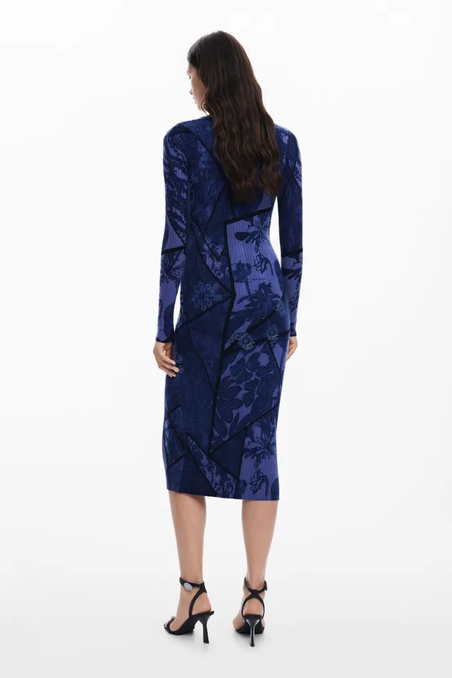Dresses And Jumpsuits Women Desigual Floral Midi Dress Blue