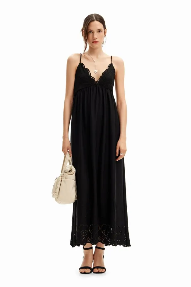 Dresses And Jumpsuits Women Desigual Long Lace Dress Black