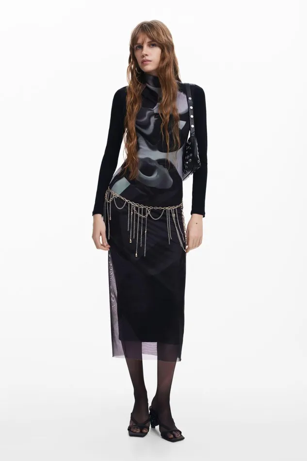 Dresses And Jumpsuits Women Desigual Multiposition Midi Dress Black