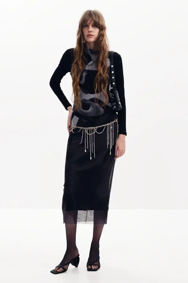 Dresses And Jumpsuits Women Desigual Multiposition Midi Dress Black