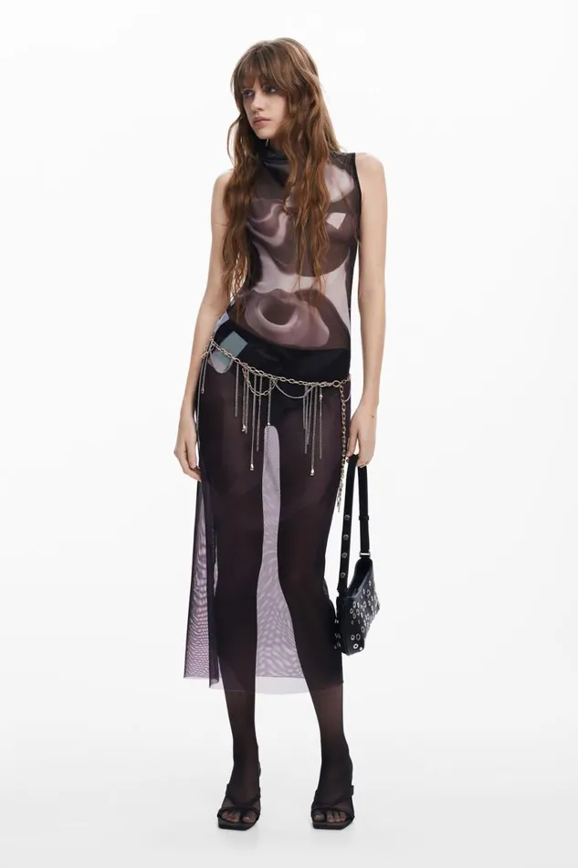 Dresses And Jumpsuits Women Desigual Multiposition Midi Dress Black